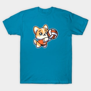 Cute Corgi Volleyball Player T-Shirt